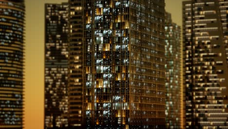 Rascacielos-En-El-Barrio-De-Negocios-En-La-Noche